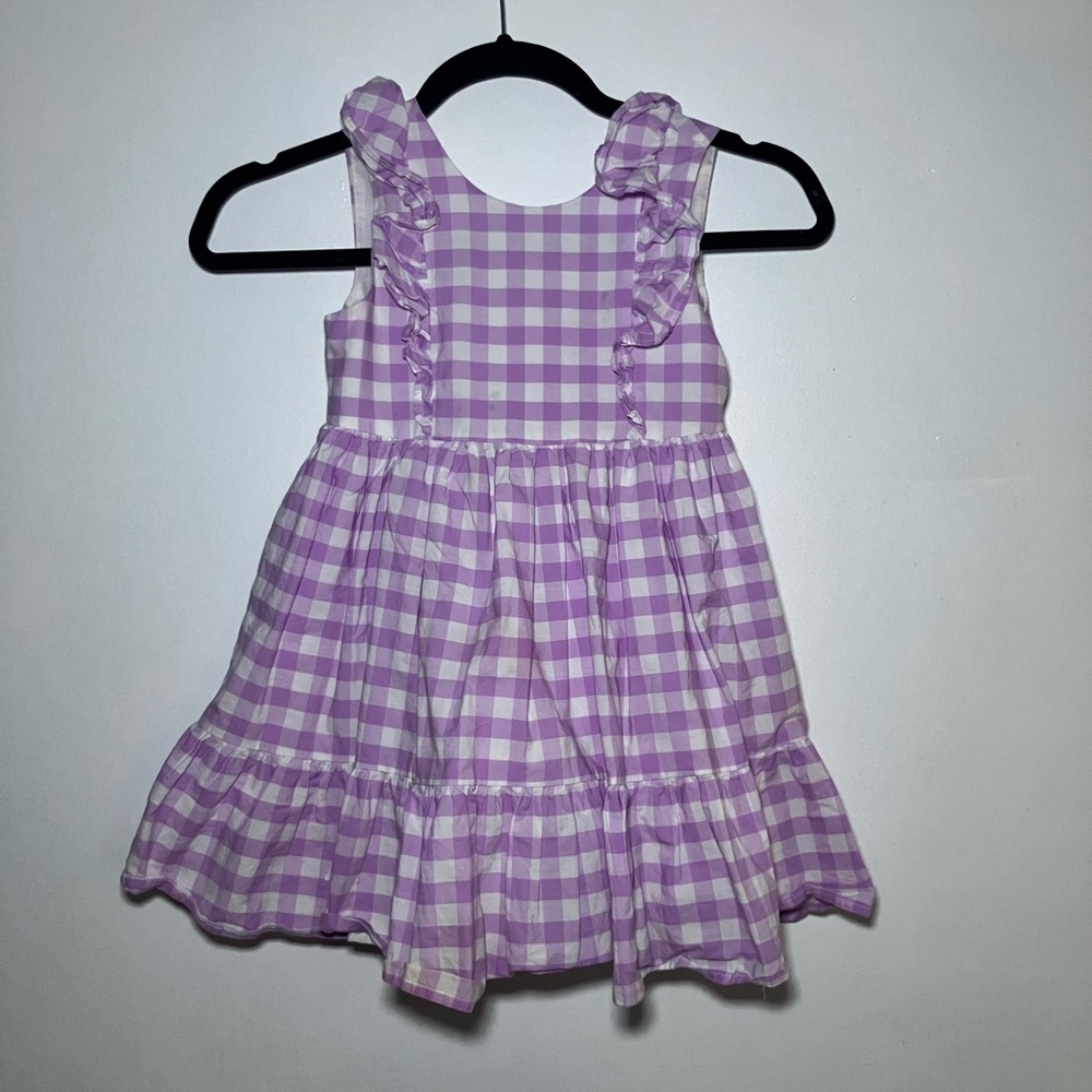 Purple Checkered Kids Dress
